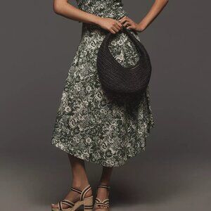 By Anthropologie Smocked Linen Twofer Skirt (NWT)